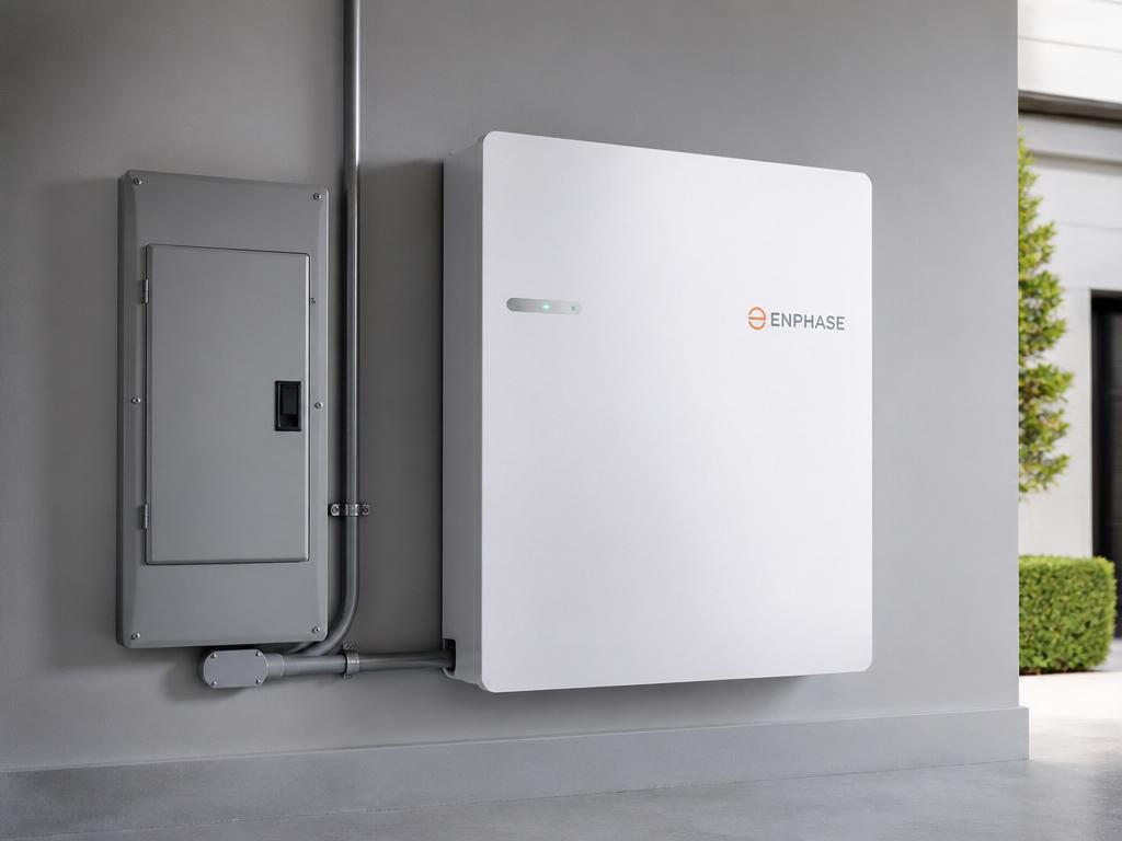 Enphase IQ Battery installed in a modern home garage